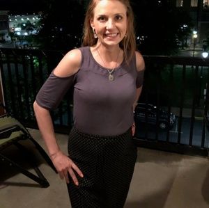 Limited Black and White polka dot pencil skirt